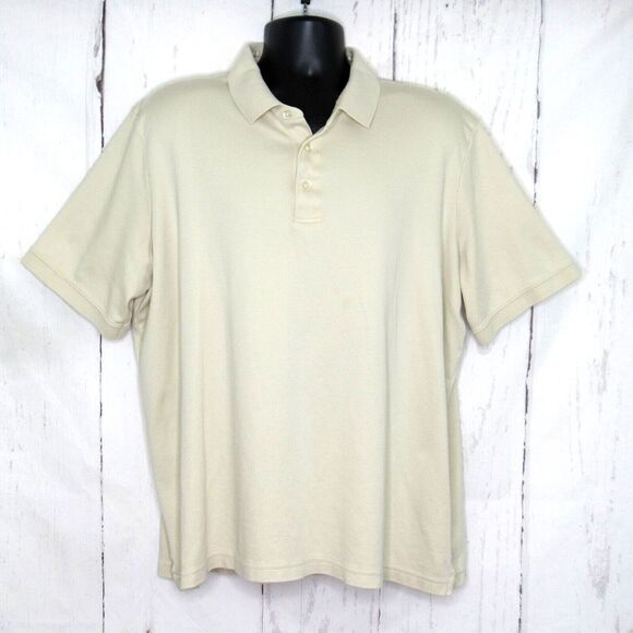 Lands' End Other - Lands' End Men's XXL 50- 52 Short Sleeve Polo Shirt Traditional Fit Cotton Beige